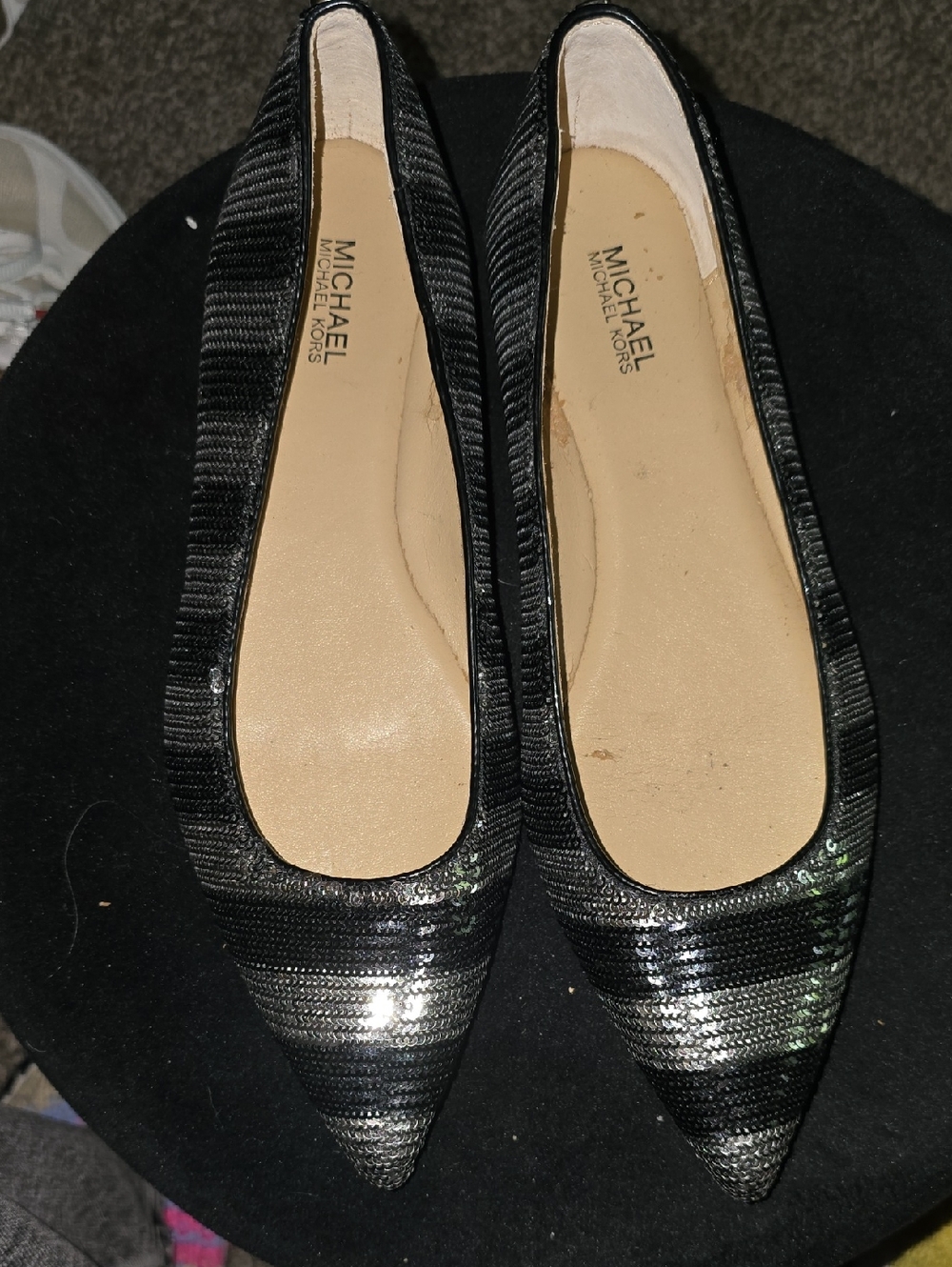 $5 - MUST BUNDLE - MICHAEL Michael Kors Black Sequin Pointed Ballet Flats
